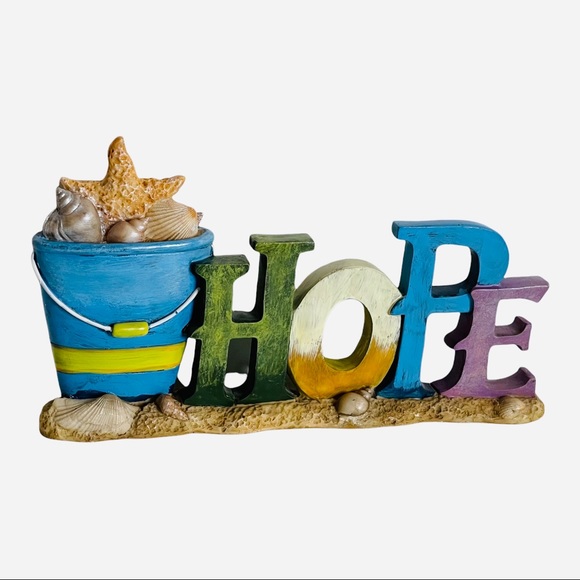 Hope Figurine Statue Beach Nautical Seaside Decor Sign 11" Long - Picture 5 of 7